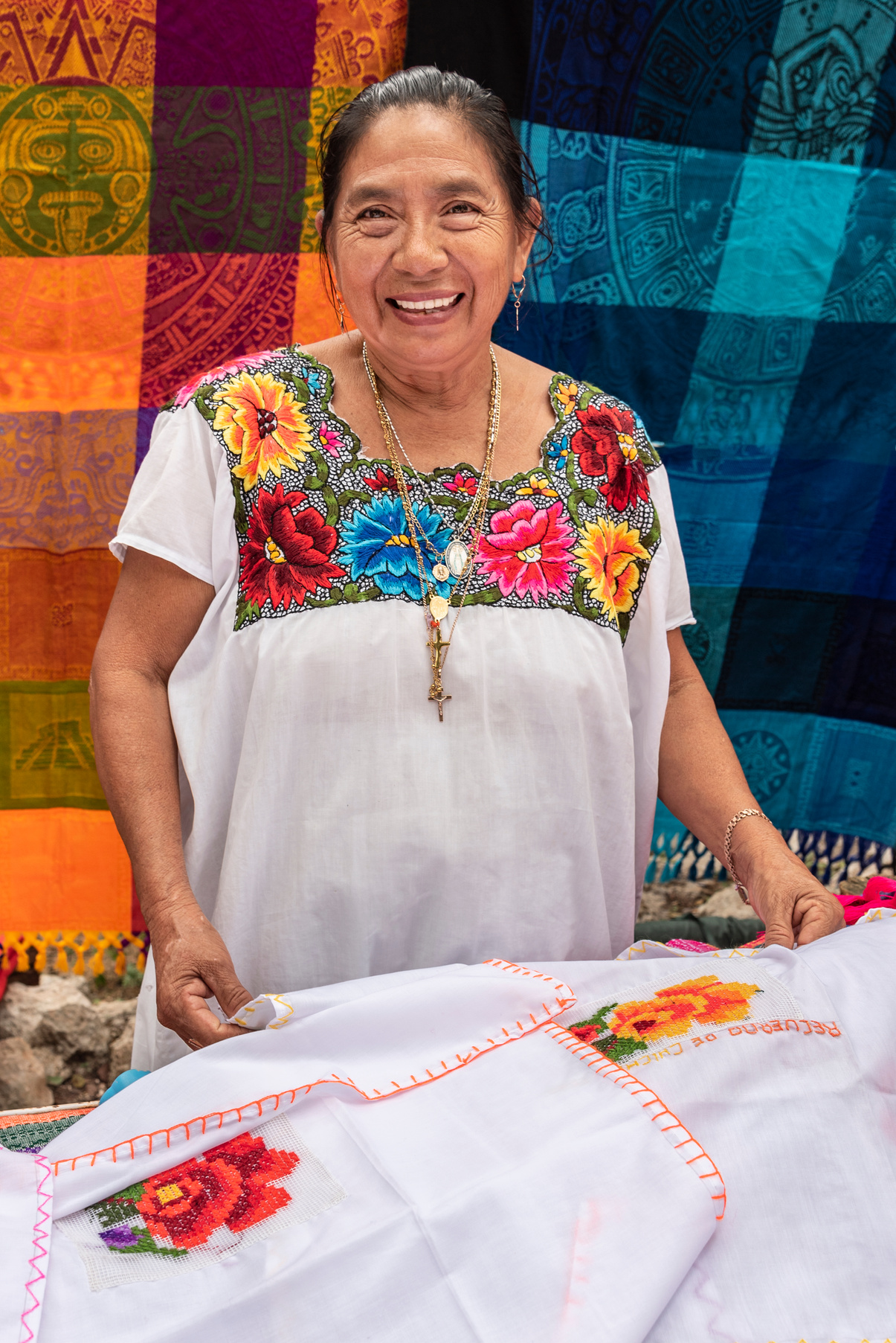 Portrait of a Mayan woman in Yucatan.